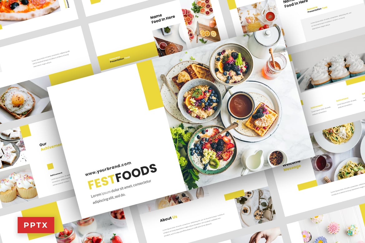 Template Presentasi PowerPoint FestFoods - Solusi Kreatif untuk Semua Kebutuhan Anda
