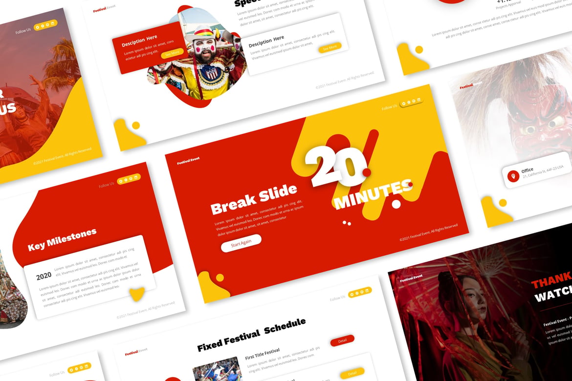 Template Powerpoint Presentasi Festival yang Menarik dan Profesional