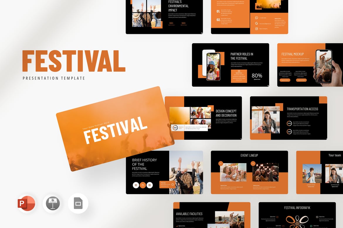 Template PowerPoint Festival yang Kreatif dan Elegan
