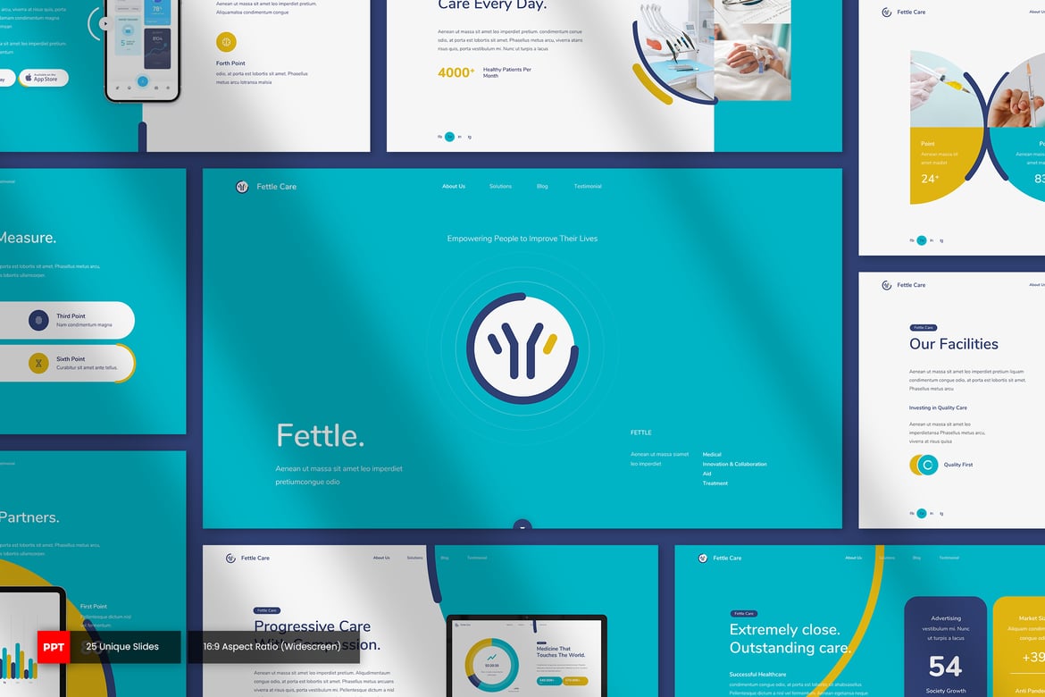 Fettle - Template PowerPoint Medis yang Menarik dan Profesional