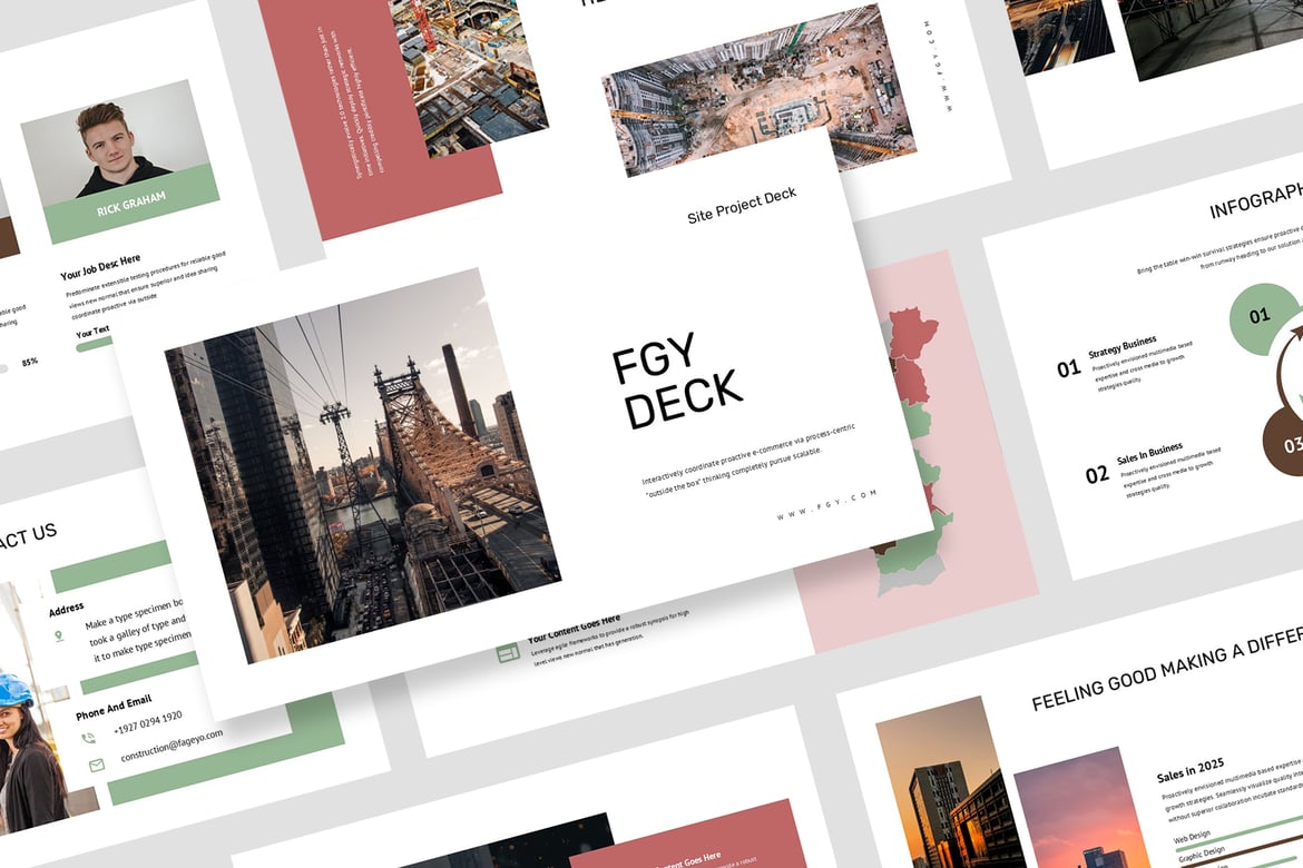 Template PowerPoint Proyek Konstruksi Fgy yang Profesional