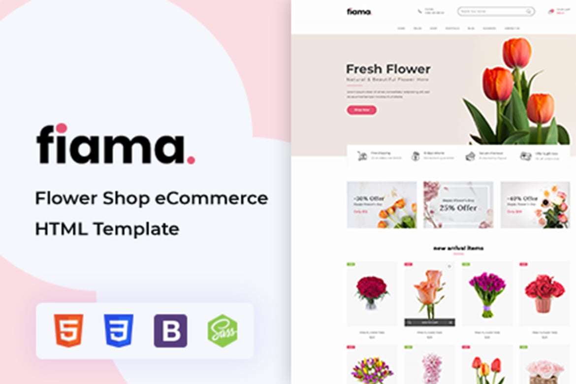 Template Website Fiama - Toko Bunga & Florist Modern