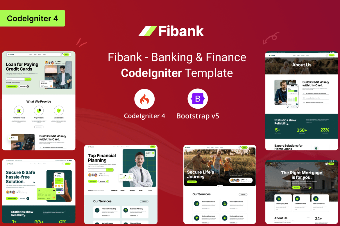 Fibank - Template Website Perbankan & Keuangan Modern dengan CodeIgniter