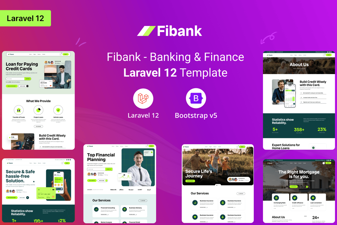 Fibank - Template Website Banking & Keuangan Laravel 12 yang Modern