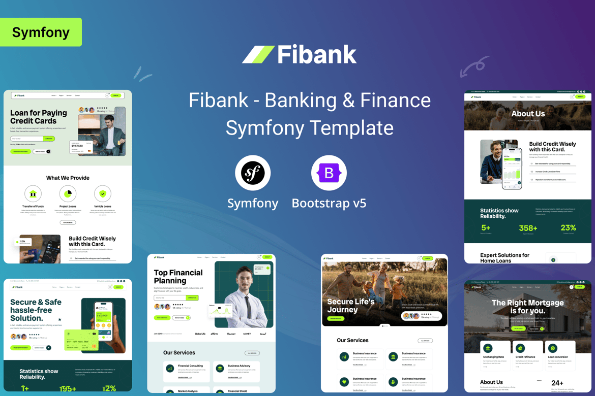 Fibank - Template Website Perbankan dan Keuangan Symfony Modern