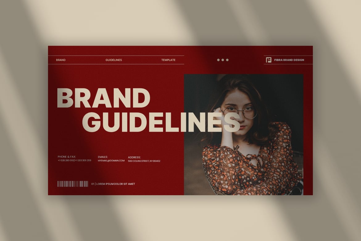 Template PowerPoint Panduan Merek Fibra yang Elegan dan Minimalis