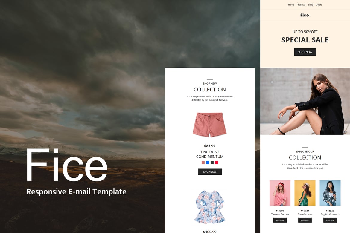 Fice - Template E-mail Responsif untuk E-commerce yang Modern