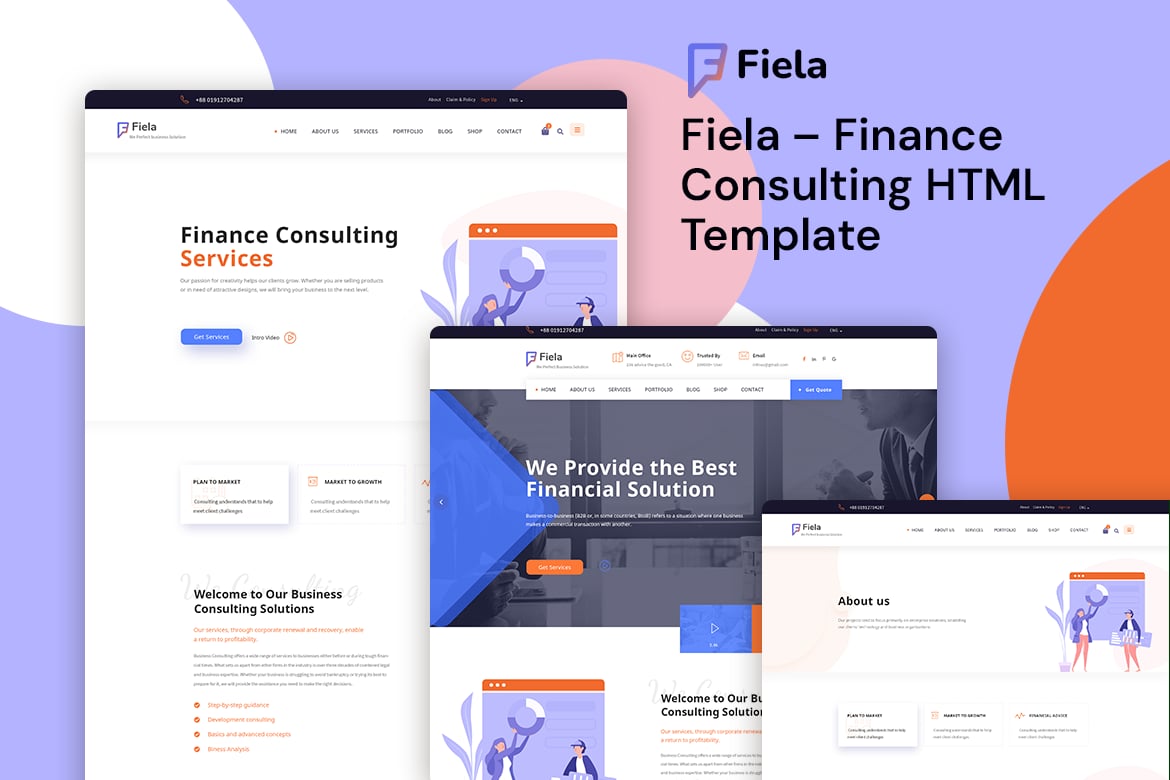 Fiela – Template Website Konsultasi Keuangan yang Menarik