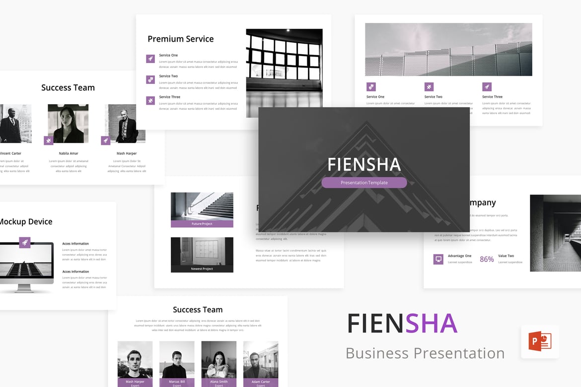 Fiensha - Template PowerPoint Minimalis yang Elegan