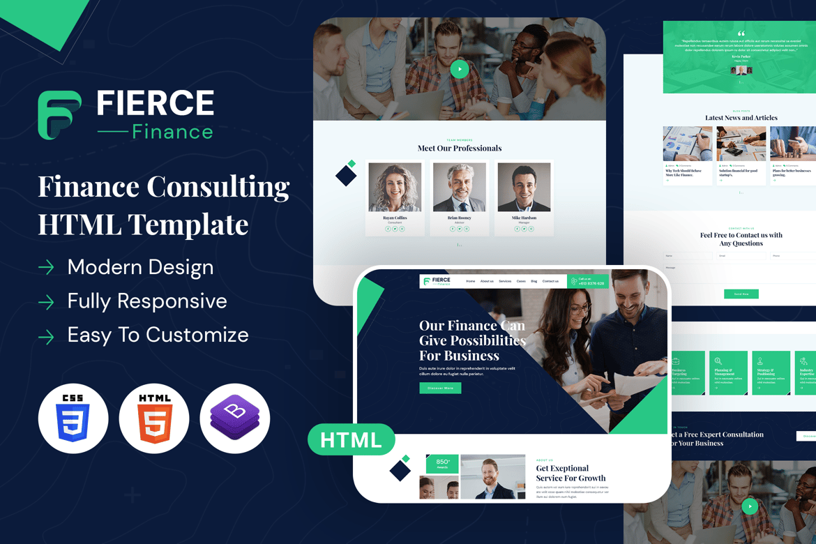 Template Website Finansial yang Menarik | Fierce Finance