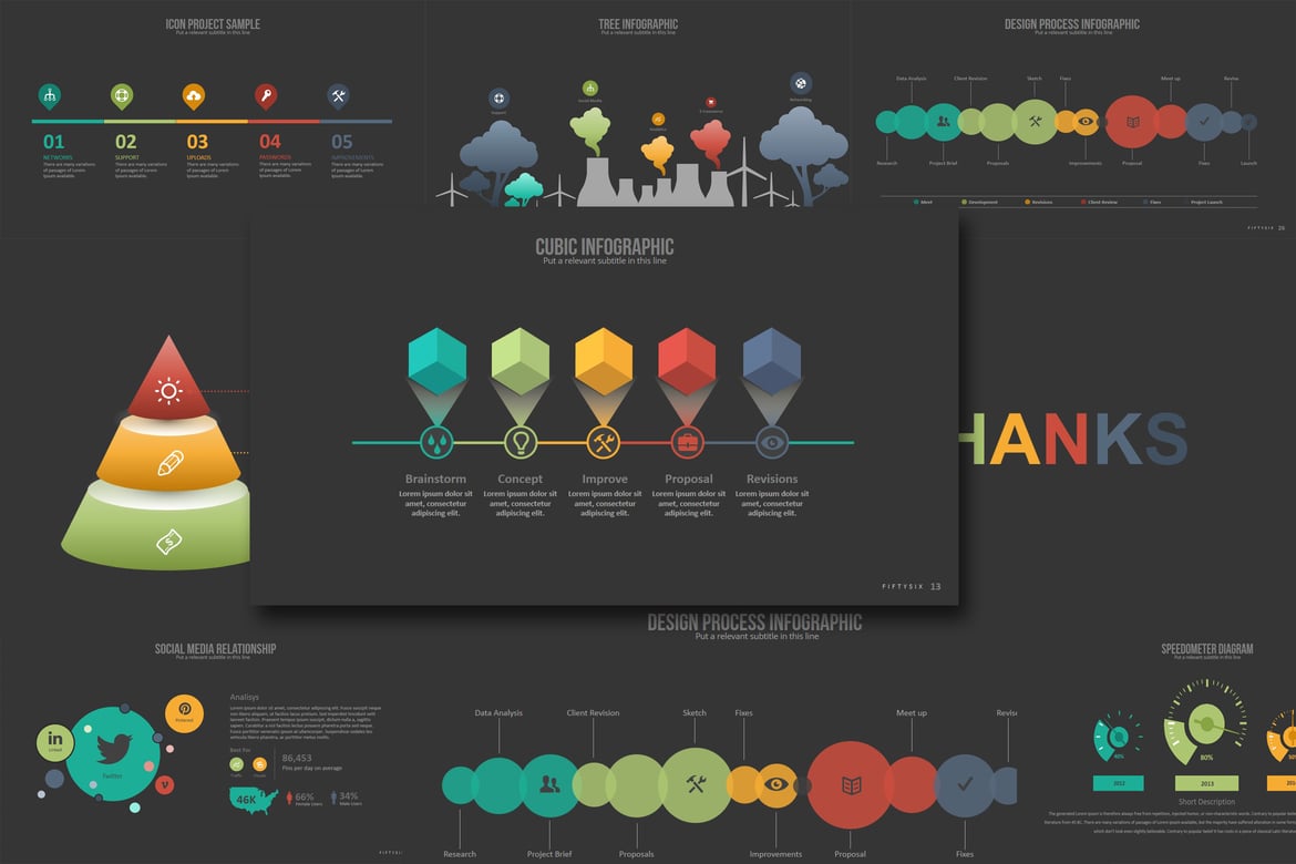 Template PowerPoint Kreatif Fifty Six untuk Presentasi Menarik