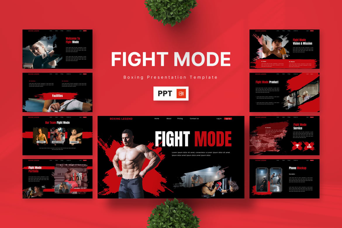 Template Presentasi Boxing Fight Mode - Kuat dan Menarik