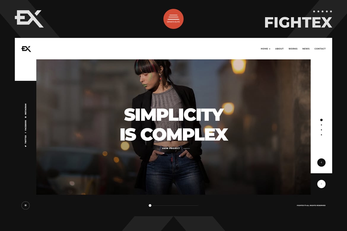 Fightex - Template Website Portofolio Kreatif yang Menawan