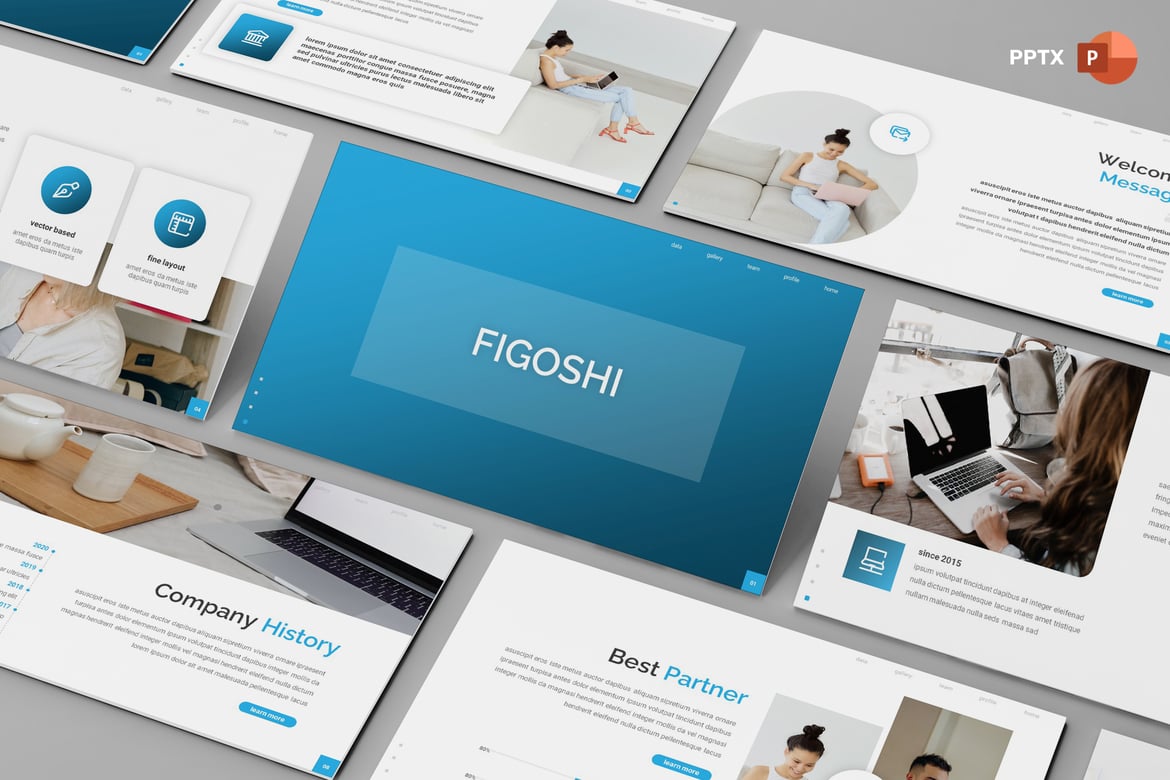 Figoshi - Template PowerPoint Bisnis yang Menarik dan Profesional