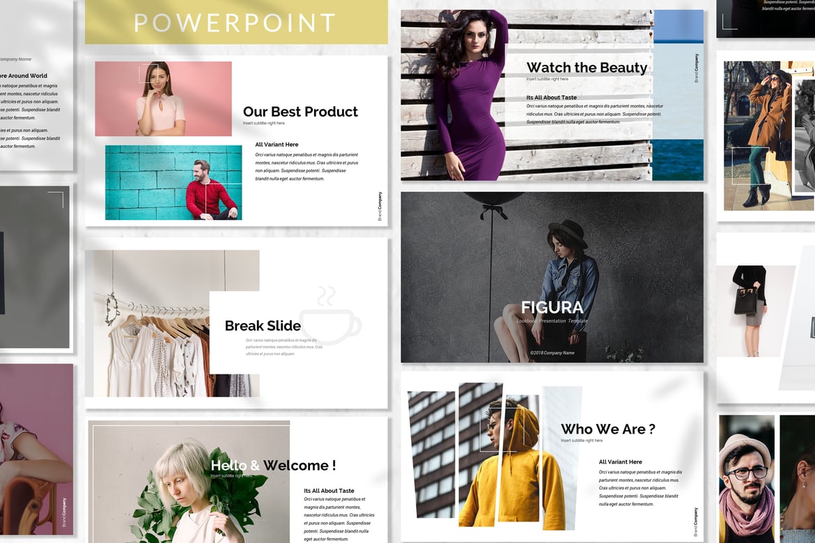 Figura - Template Powerpoint Fashion Modern yang Memikat