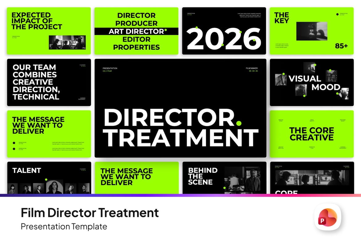 Template Presentasi PowerPoint untuk Sutradara Film yang Menarik