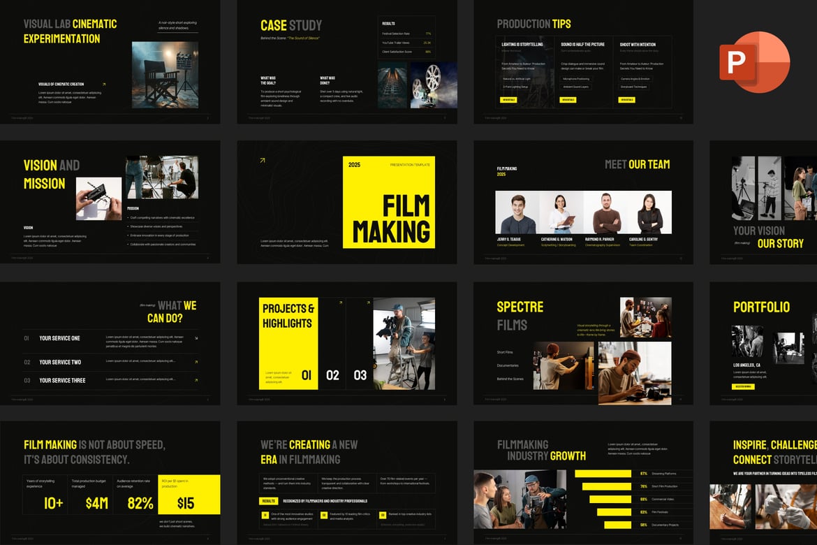 Template Presentasi PowerPoint untuk Film Making yang Menarik