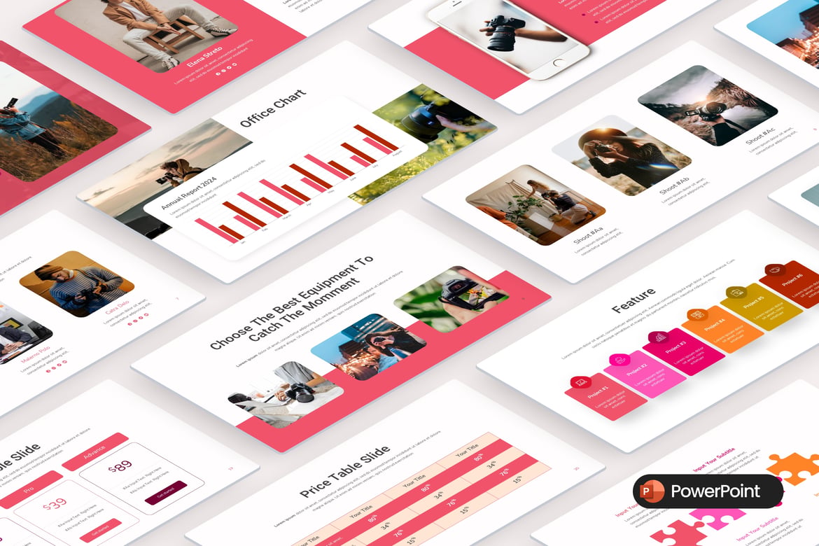 Template Presentasi PowerPoint Film Modern yang Menarik