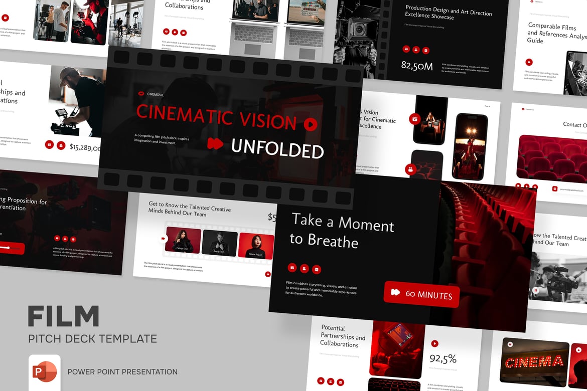Template Presentasi Pitch Film Profesional untuk PowerPoint