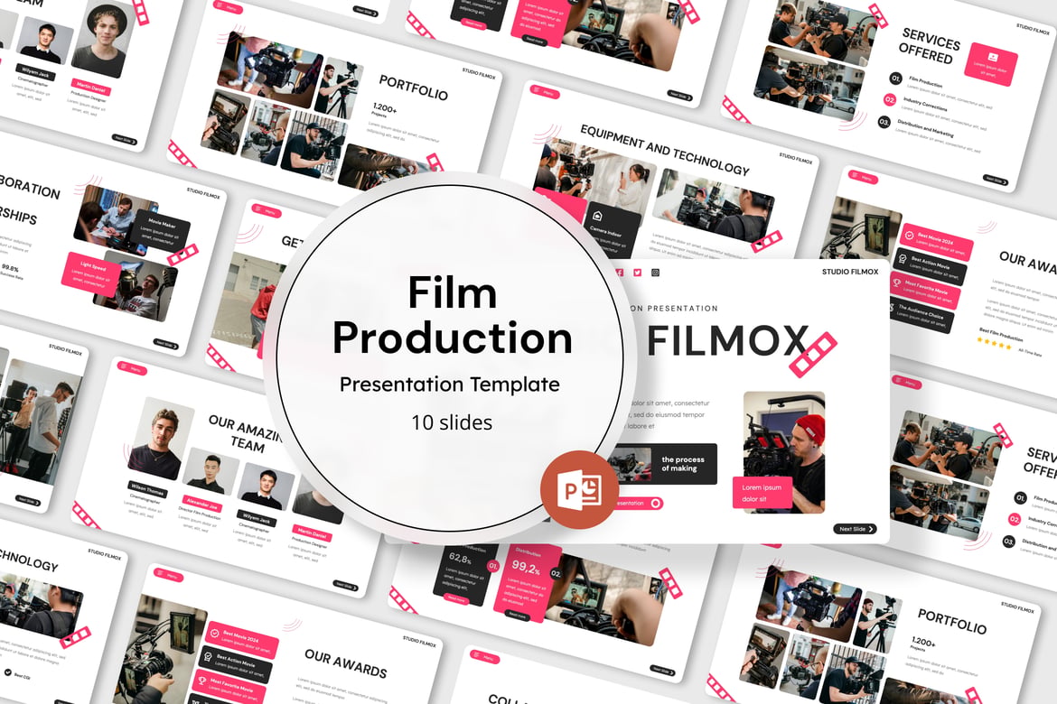 Template Presentasi PowerPoint untuk Produksi Film yang Menarik
