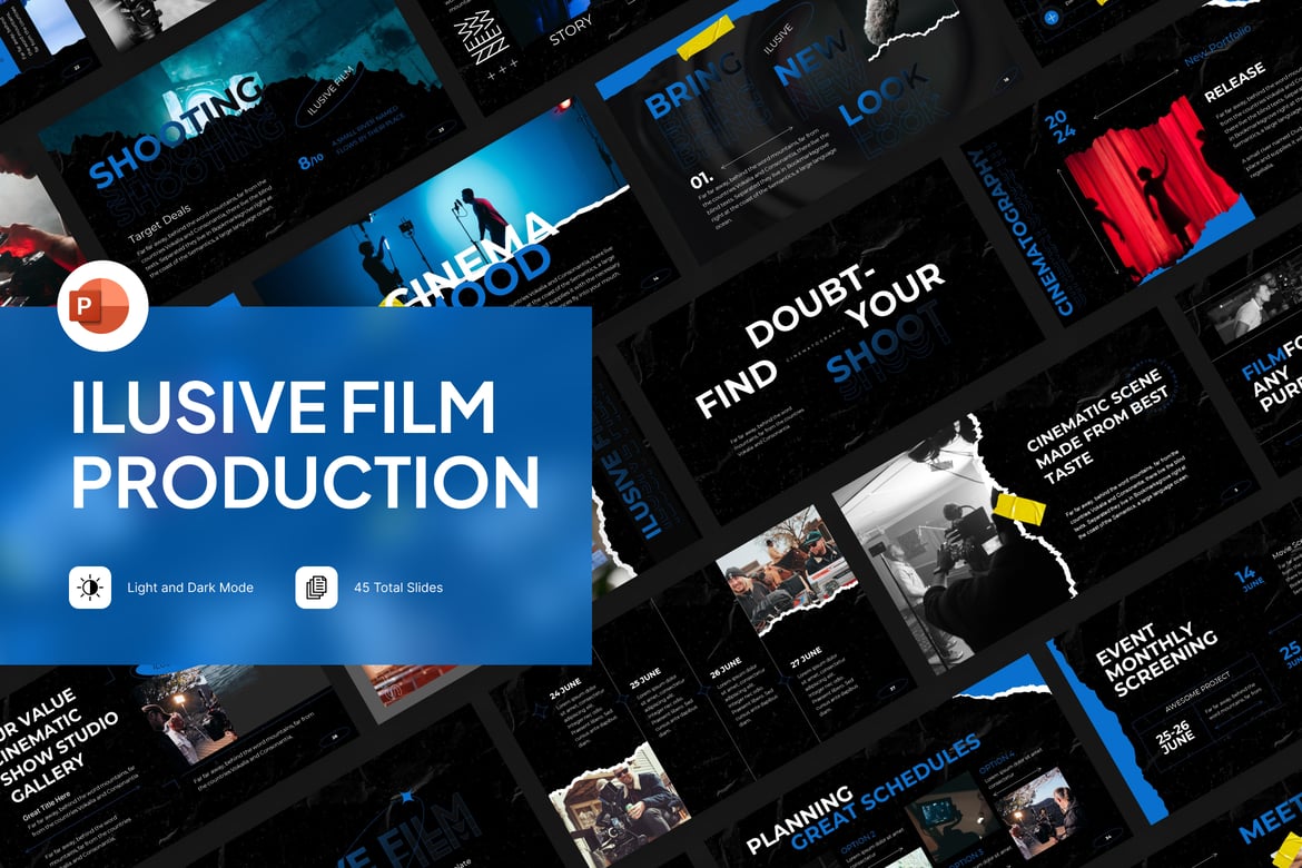 Template Presentasi PowerPoint untuk Produksi Film yang Menarik