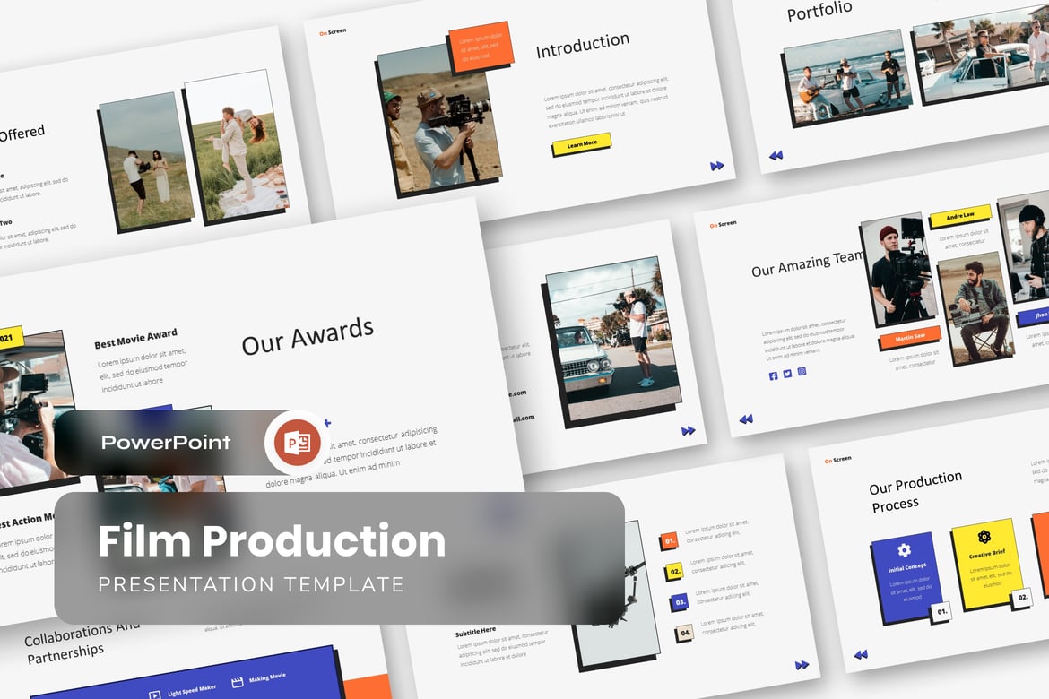 Template Presentasi PowerPoint untuk Produksi Film yang Menarik