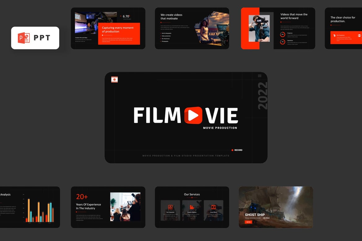 FILMOVIE - Template PowerPoint Produksi Film yang Menarik