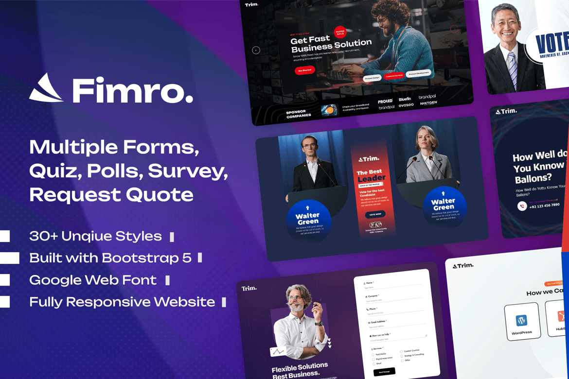 Fimro - Template Website untuk Survei, Polling, dan Kuiz yang Modern