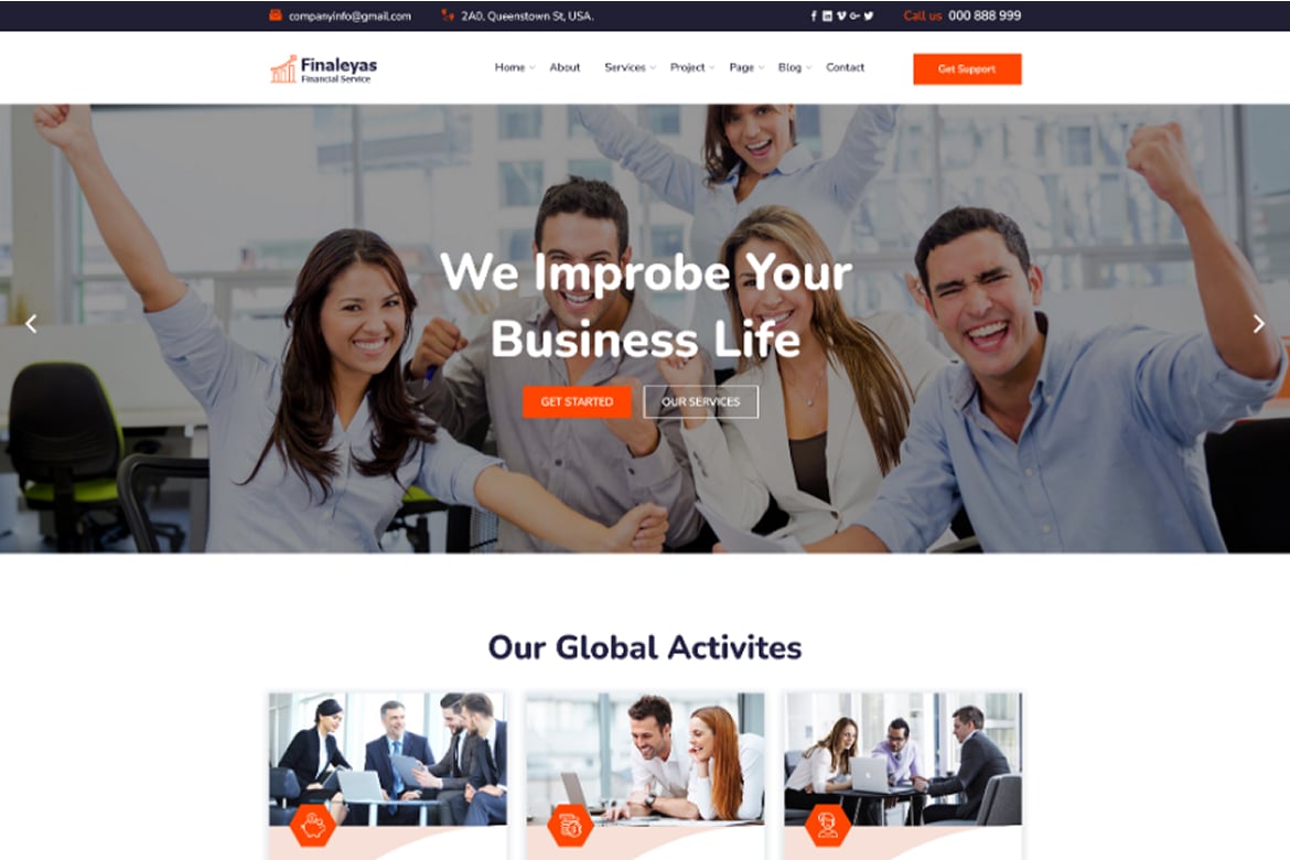 Template Website Bisnis Korporat dan Keuangan Finaleyas