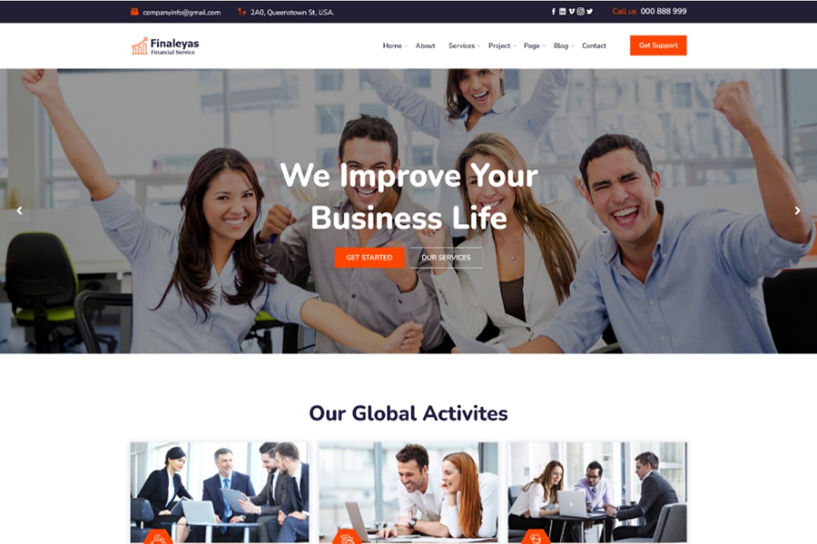 Finaleyas - Template Website Bisnis Korporat yang Modern dan Responsif