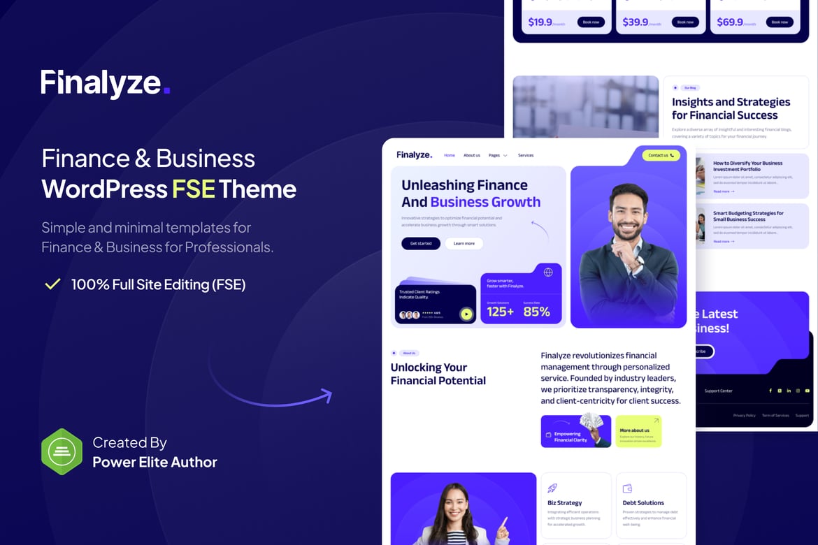 Finalyze – Tema WordPress Profesional untuk Keuangan & Bisnis