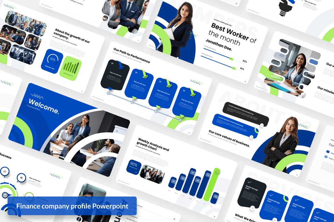 Template Powerpoint Profil Perusahaan Keuangan & Akuntansi yang Menarik
