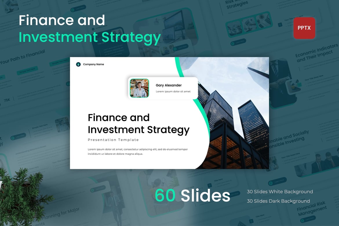Template PowerPoint Strategi Keuangan dan Investasi yang Modern dan Kreatif