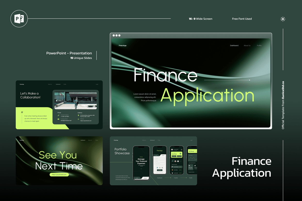 Template Presentasi PowerPoint Aplikasi Keuangan yang Menarik