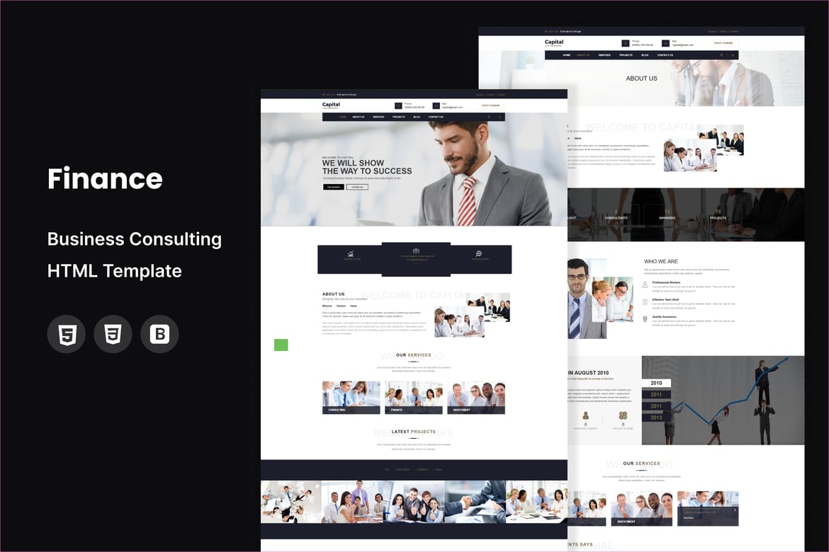 Template Website Konsultasi Bisnis Keuangan yang Profesional dan Modern
