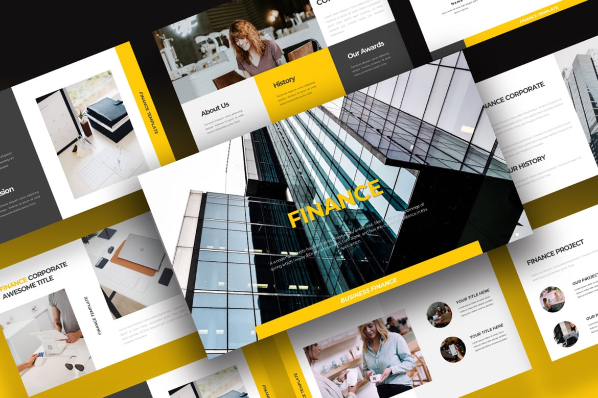 Template PowerPoint Bisnis Keuangan yang Modern dan Kreatif