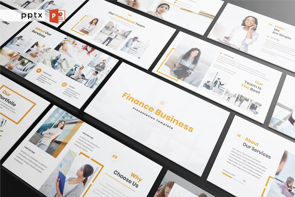 Template Presentasi PowerPoint Bisnis Keuangan Modern - V425