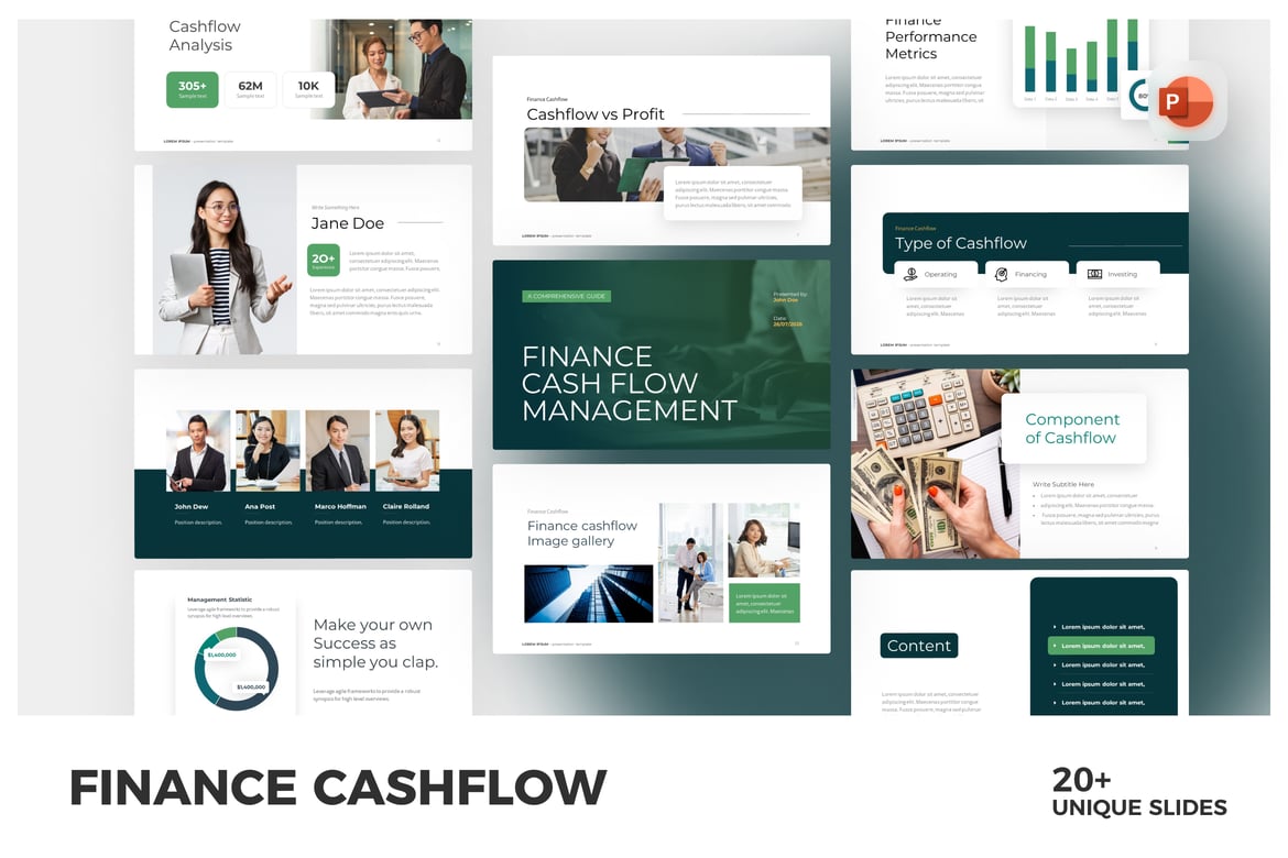 Template PowerPoint Cashflow Keuangan yang Menarik