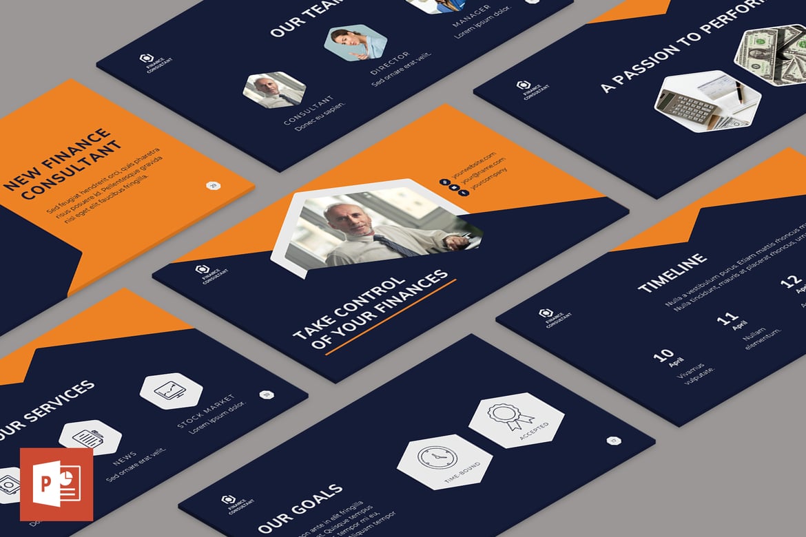 Template Presentasi PowerPoint untuk Konsultan Keuangan yang Menarik