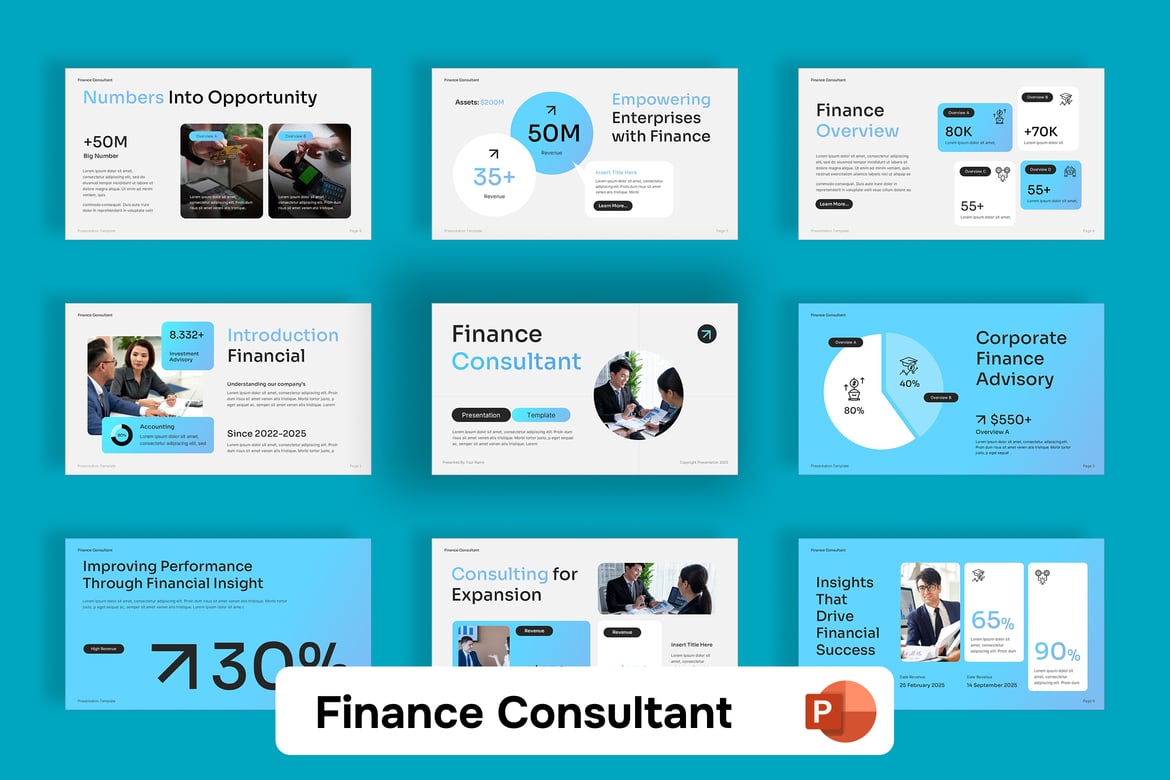Template PowerPoint Konsultan Keuangan yang Profesional dan Menarik