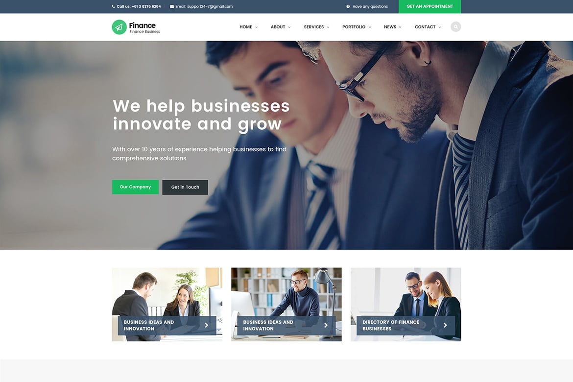 Template Website Keuangan – Konsultasi dan Akuntansi dengan React JS