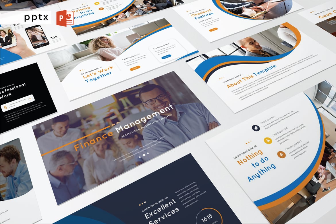 Template Presentasi PowerPoint Manajemen Keuangan Modern V344