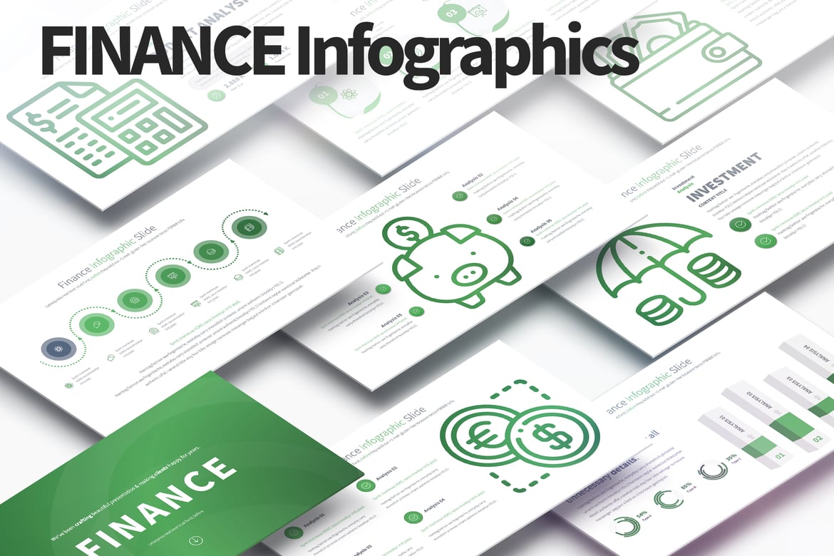 Template PowerPoint Infografis Keuangan yang Menarik