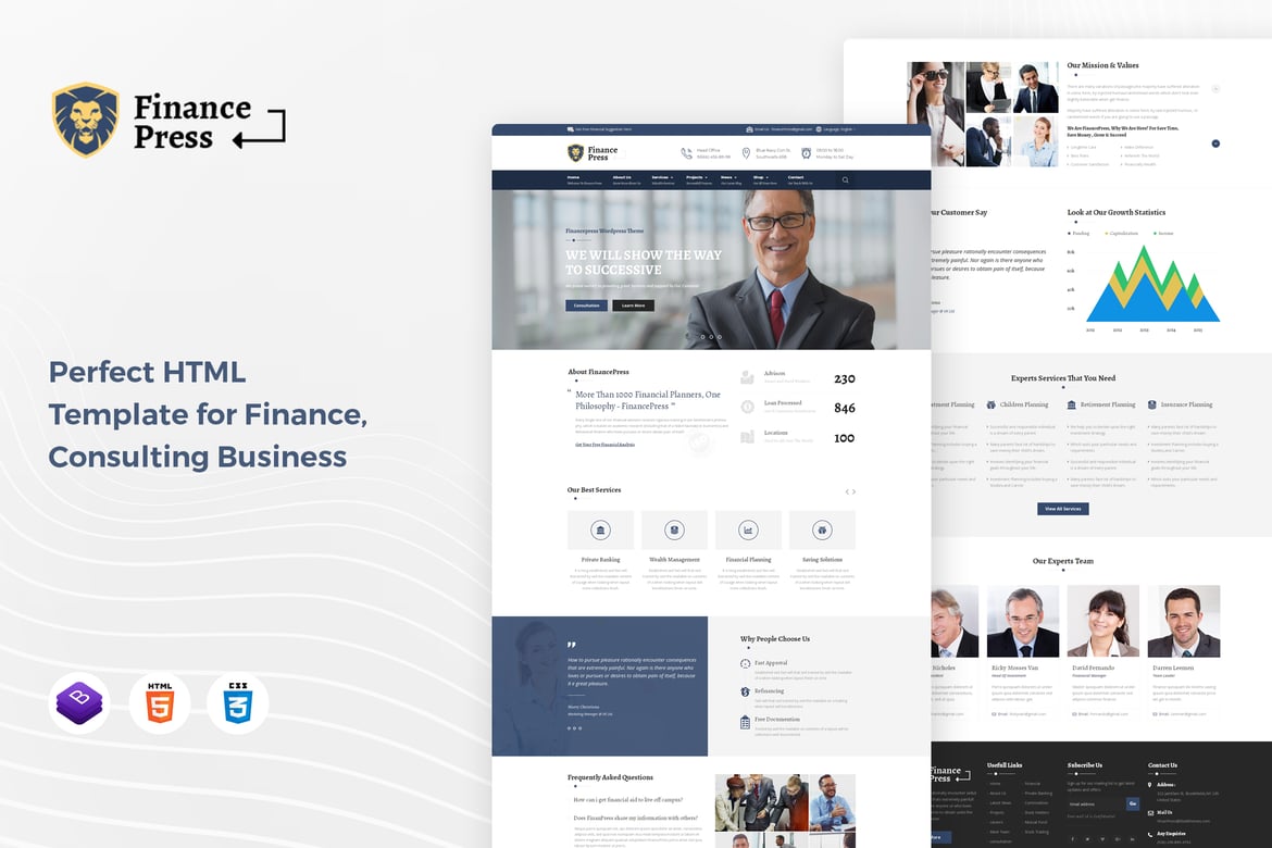 Template Website Finance Press - Solusi Profesional untuk Bisnis Konsultasi Anda