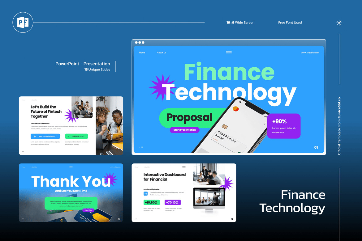 Template Powerpoint Proposal Teknologi Keuangan yang Menarik