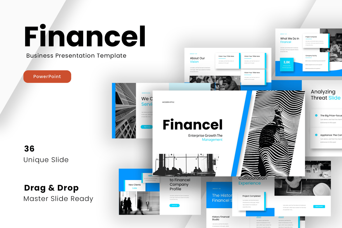 FINANCEL – Template Powerpoint Bisnis Korporat yang Modern