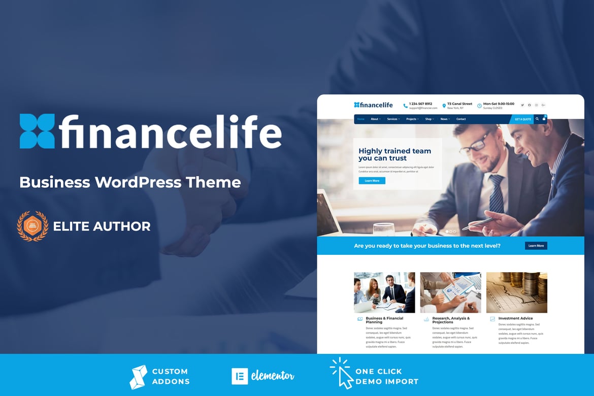 FinanceLife - Tema WordPress Profesional untuk Bisnis Anda
