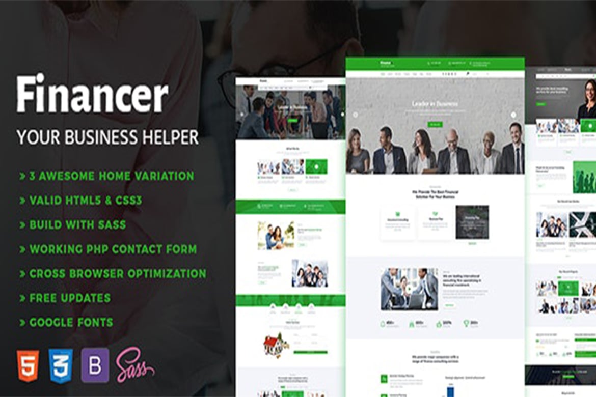 Template Website Financer - Solusi Konsultasi & Bisnis Modern