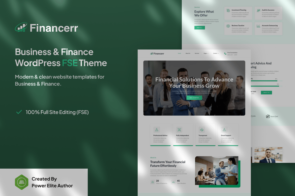 Financerr – Tema WordPress Modern untuk Bisnis dan Keuangan
