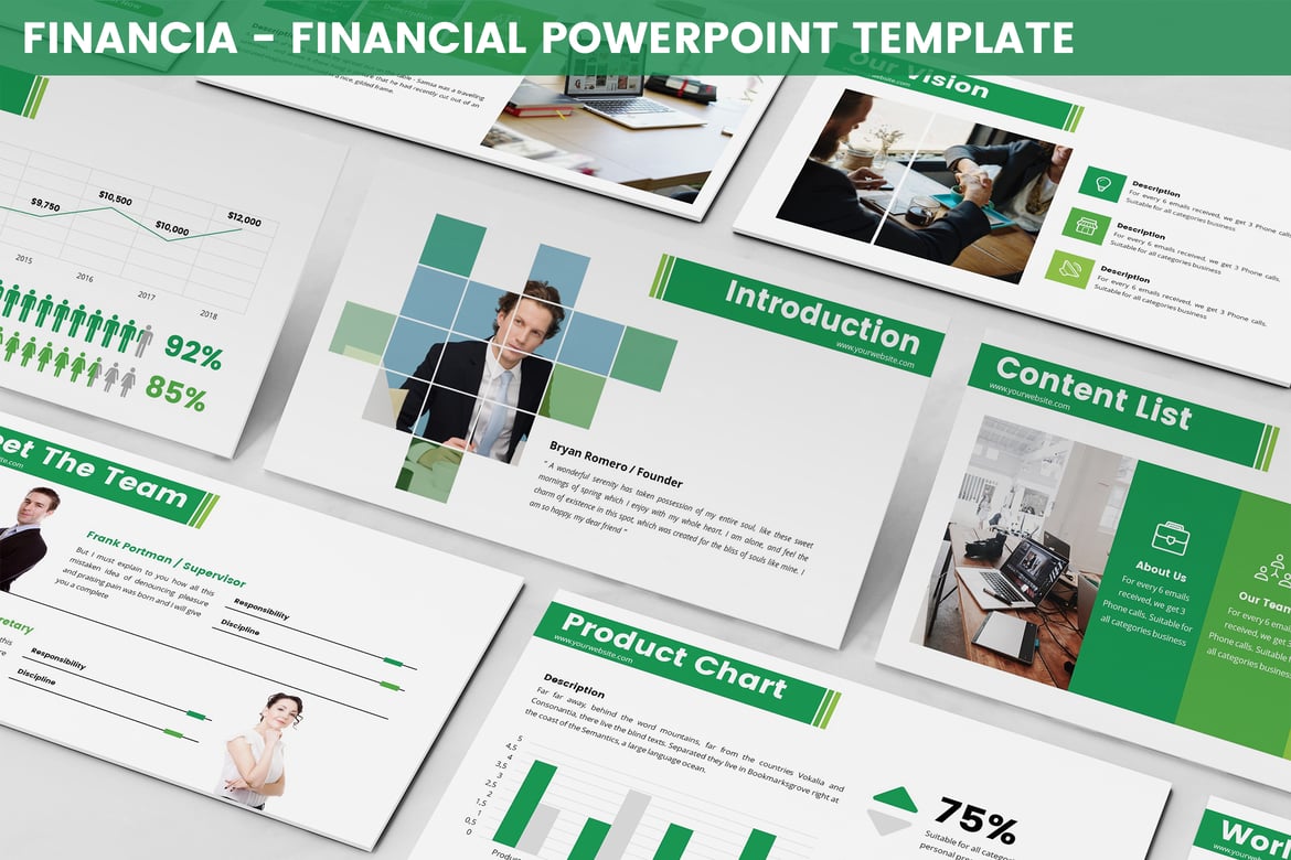 Template Powerpoint Financia - Desain Presentasi Keuangan Modern dan Abstrak